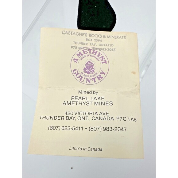 Vintage Amethyst Stud Earrings w/ Info Card – Thunder Bay Ontario - Picture 6 of 10